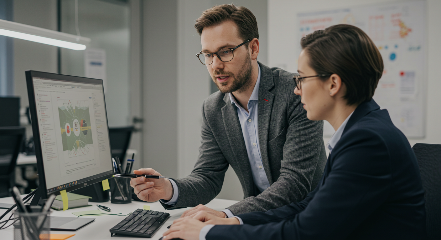 IT Consultant helping a client with a computer issue